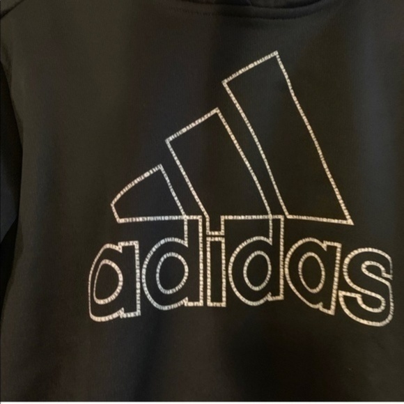 Adidas Black and white Logo Hoodie Size Small - Picture 6 of 9